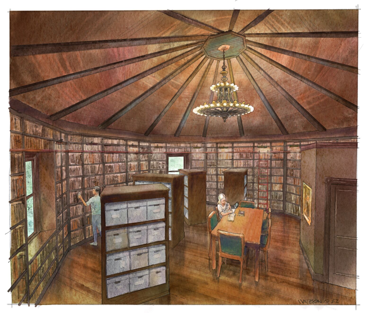 Renovated Waring Historical Library second floor